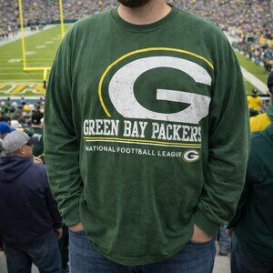 Green Bay Packers NFL Team Apparel Long Sleeve Shirt 2XL Football Fan Tee